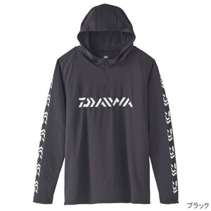 ダイワ DE-34020 フーディー ジップアップシャツ DAIWA パーカー ブラック ロングTシャツ サイズ M