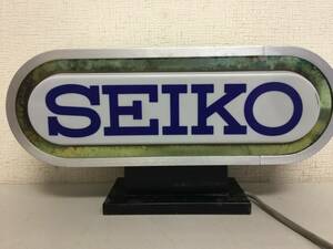 昭和レトロ　SEIKO　セイコー　店頭用　電飾看板　高さ21cm　横42cm　ディスプレイ　当時物　　　　B4.5