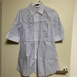 ⑦M★m.f.editorial青白ストライプ★シャツ★タカキュー★普通郵便210円