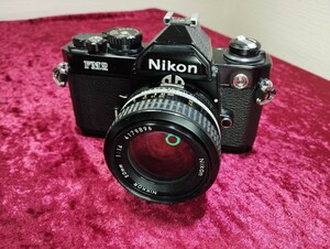 【委託品】 Nikon NEW FM2黒＋Ai NIKKOR 50mm f1.4 シャッターOK 速度変化有り フィルムカメラ ニコン 一眼レフ 1円スタート売り切り　