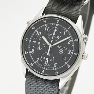 希少 セイコー/SEIKO◆1987年製造 イギリス空軍 GEN2 7T27-7A20 純正ベルト付 ミリタリー クロノグラフ クォーツ メンズ腕時計 黒 ブラック