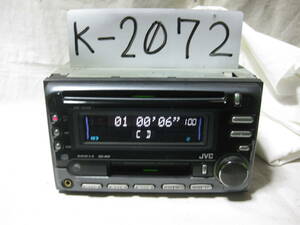 K-2072　JVC　ビクター　KW-TC310　フロント AUX　2Dサイズ　CD&カセットデッキ　故障品