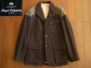 ナイジェルケーボン NIGEL CABOURN 英国製 マロリージャケット ハリスツイード ウールジャケット サイズ44 BROWN