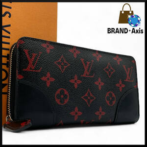 ★【極美品!!/激レア】ルイヴィトン Louis Vuitton モノグラム ルージュ ジッピーウォレット 長財布 レッド×カーキ レディース M60974★