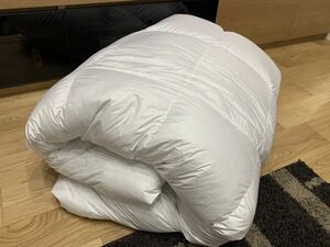 美品【羽毛掛けふとん】掛け布団 ダウン＋フェザー【クイーンサイズ220cm×210cm