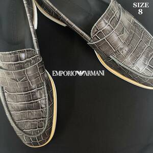 【美品】 EMPORIO ARMANI LAVAGNA ローファー サイズ8 メンズ 靴 エンポリオアルマーニ 