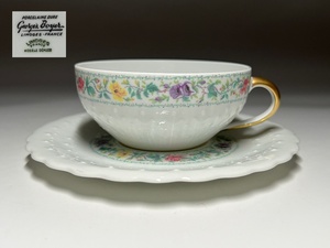 【瑞】リモージュLimoges　PORCELAINE　 DURE　カップ＆ソーサー