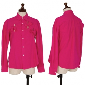コムデギャルソンCOMME des GARCONS カットオフリボンデザインシャツ ピンクS 【レディース】