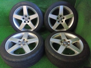 ボルボ V50 純正 17×7J +52.5 ブリヂストン POTENZA RE004 205/50R17 夏タイヤ付4本 中古 売切!!