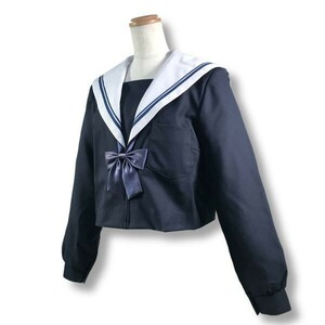 【新品未使用品】セーラー冬服上衣★学生服*前開き*白襟*2枚襟*ネイビー2ライン*紺色*ネイビーボディ*165*15号(WH15G)