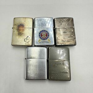 H169 まとめ ◎ Zippo ジッポー オイルライター 5点まとめセット 無地 ハート クラシック 他 喫煙具 喫煙グッズ 3点火花あり ①