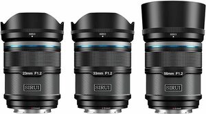 SIRUI Sniperオートフォーカスレンズセット23mm、33mm、56mm、F1.2広角APS-CカメラレンズA5 A6 A7 FX A9 ZV-E/X/Zシリーズ マウント選択可