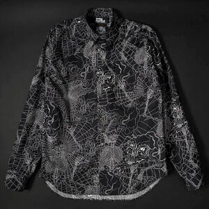 black market COMME des GARCONS ウルフズヘッド スパイダー スカル シャツ ブラックマーケット 21AW Spiderweb Scull Shirt WOLF