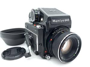 良品 動作確認済 マミヤ Mamiya M645 1000S PDプリズムファインダー ＋ Sekor C 80mm F2.8 露出計稼働 シャッター 変速OK カビ クモリ無し