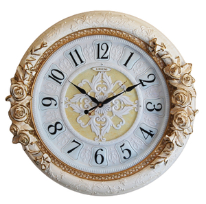 送料無料 姫家具 壁時計装飾 ローズ 無音時計 ロココ クラシック リビング スムース クロック ウォール デコレーション サイレントクロック