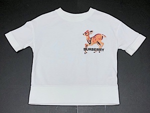 二点落札で送料無料！ 2A48 【美品】 BURBERRY LONDON バーバリー ロンドン ベビー Deer Tシャツ 半袖 男の子 女の子 キッズ 4才 104㎝ 白