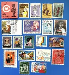 海外切手　使用済み　外国切手　ヨーロッパ　少女　ティーンエイジャー　20種