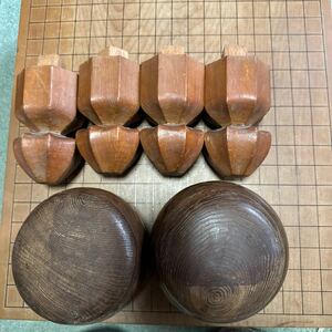 碁盤セット　木製 骨董 14.5センチ　囲碁