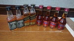 ★1スタ★ 未開封 MARTELL/BLACK LABEL/JACK DANIELS ミニボトル ブランデー/ウイスキー 8本まとめ