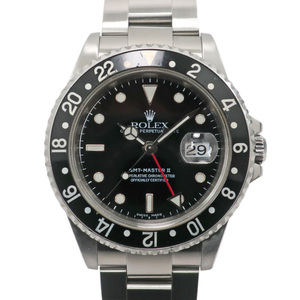 【名東】ロレックス GMTマスターII 16710 P番 黒ベゼル ブラック SS 自動巻き メンズ 男 腕時計【OH・仕上げ済】