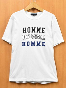 【AD2012】日本製 コム・デ・ギャルソン オム コットン 半袖Tシャツ ホワイト メンズS(31088