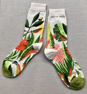 新品 デザイン ソックス 南国の葉　猿　靴下 カリスマ おしゃれ　綿 高品質