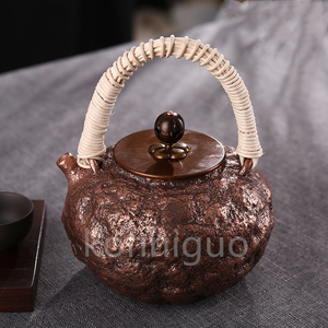 新入荷☆送料無料 0.9 L手作りの銅鍋彫刻工芸純銅のコーヒーの銅の鍋の沸騰水茶を作るティーポット-セットする 祝日ビジネスギフト KK47