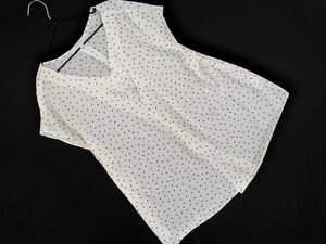 ネコポスOK UNTITLED アンタイトル ドット フレンチスリープ ブラウス シャツ size4/白ｘ黒 ■◆ ☆ eeb6 レディース