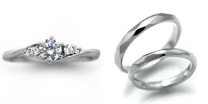婚約指輪 安い 結婚指輪 セットリングダイヤモンド プラチナ 0.3カラット 鑑定書付 0.309ct Dカラー VS2クラス 3EXカット H&C CGL