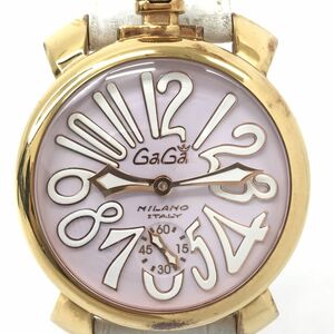 GaGaMILANO ガガミラノ MANUALE 48 マヌアーレ 腕時計 手巻き 機械式 ライトピンク ゴールド ホワイト コレクション 動作確認済 箱付き