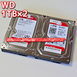 【1T-R85/R86】Western Digital WD Red 3.5インチHDD 1TB WD10EFRX【2台セット計2TB/動作中古品/送料込み/Yahoo!フリマ購入可】