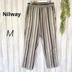 【Nilway】ニルウェイ ポリトロイージーパンツ ストライプ カジュアル M