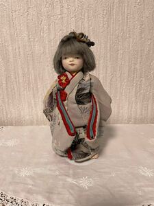 創作人形⑤（ちりめん使用）　女の子 アンティーク着物 日本人形 着物 置物 ドール