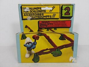 [珍品]Schleich Smurf Playset Fence 4.0040 スマーフ プレイセット ヴィンテージ 箱付き 雑貨[未使用品]