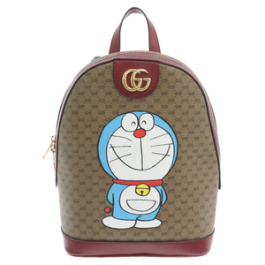 GUCCI グッチ×ドラえもん GGスプリーム スモールバックパック ブラウン/レッド 647816 493075