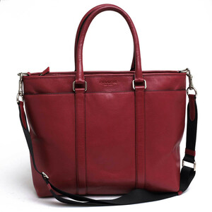 COACH コーチ ビジネスバッグ F71843 Business Tote In Smooth Leather ビジネストート 牛革 スムースレザー A4サイズ収納可 2WAY ショル