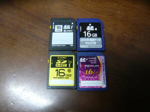 動作保証！SDHCカード 16GB クラス⑩ ４枚セット　①