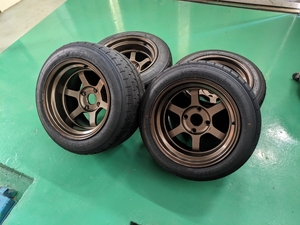 TE37V 　入手困難サイズ　美品　A052　9J-15　10J-25　４本セット　114.3