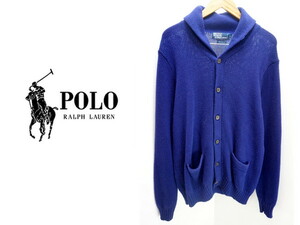 ●POLO ポロラルフローレン 紺コットンニットカーディガンL●I