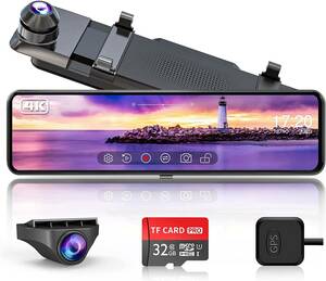【新品】ドライブレコーダー ミラー型 4K 伸縮式カメラ+4K高画質+USB-C 11インチ 右カメラ GPS Changer V69Pro SDカード32GB付き