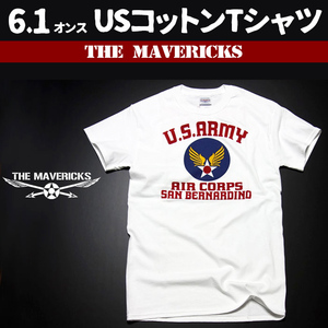 Tシャツ L メンズ US AIRFORCE 半袖 ミリタリー USAAC アメリカ 陸軍航空隊1940 ホワイト 白