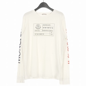 モンクレール MONCLER 23AW ADDRESS LONG SLEEVE T-SHIRT Tシャツ カットソー 長袖 XS ホワイト 白 I20918D00006 国内正規 メンズ