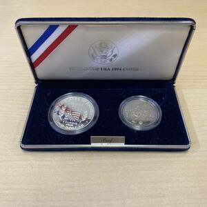 【T0421】Worldcup USA 1994 COINS 記念コイン LIBERTY アメリカ リバティコイン ケース付き 1ドル ハーフダラー