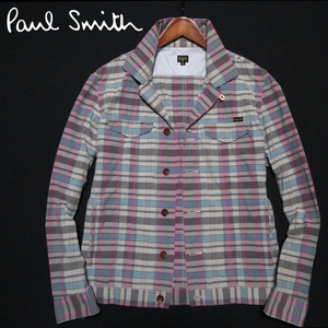 【ポールスミス】 マルチチェック　トラッカージャケット　薄手　ライトブルゾン　サイズXL　Paul Smith JEANS　ジョイックス