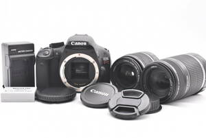 Canon キヤノン EOS Kiss X4 ブラックボディ 一眼レフカメラ + EF-S 18-55mm F/3.5-5.6 IS + EF-S 55-250mm F/4-5.6 レンズ (t8101)