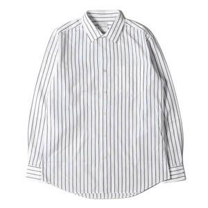 Paul Smith ポールスミス シャツ サイズ:L ストライプ ドレスシャツ 長袖 コンバーチブルカフス ホワイト ネイビー 白紺 日本製 トップス