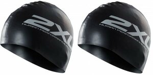 2XU シリコン　キャップ ブラック　2セット　シリコンスイムキャップ　水泳帽