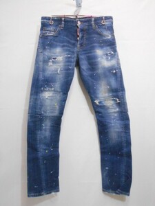 71 送60サイ 0501$D14 DSQUARED2 ディースクエアード Sexy Twist Jean S74LB1023 イタリア製 インディゴ サイズ44 中古品