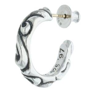 クロムハーツ Chrome Hearts HOOP SCROOL 1/スクロールフープ シルバーピアス 中古 SJ02