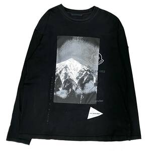 MONCLER and wander モンクレール アンドワンダー 1952 MAN T-SHIRT 長袖 Tシャツ ブリントに割れあり サイズL